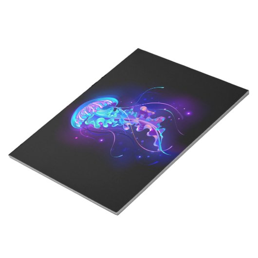 Lebhafte Farbe leuchtende Qualle Notizblock (angewinkelt)