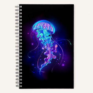 Lebhafte Farbe leuchtende Qualle Notizblock