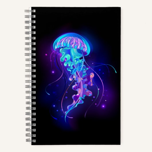 Lebhafte Farbe leuchtende Qualle Notizblock (Vorderseite)