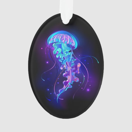 Lebhafte Farbe leuchtende Qualle Ornament (Rückseite)