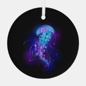 Lebhafte Farbe leuchtende Qualle Ornament Aus Glas (Rückseite)