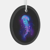 Lebhafte Farbe leuchtende Qualle Ornament Aus Glas (Vorderseite Rechts)