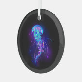 Lebhafte Farbe leuchtende Qualle Ornament Aus Glas (Vorderseite links)