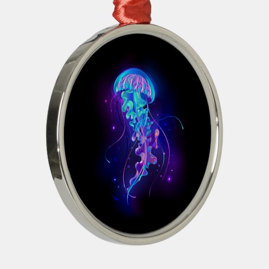Lebhafte Farbe leuchtende Qualle Ornament Aus Metall (Rechts)
