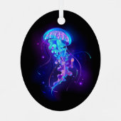 Lebhafte Farbe leuchtende Qualle Ornament Aus Metall (Rückseite)