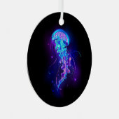 Lebhafte Farbe leuchtende Qualle Ornament Aus Metall (Vorderseite Rechts)