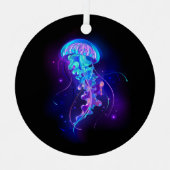 Lebhafte Farbe leuchtende Qualle Ornament Aus Metall (Vorderseite)