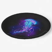 Lebhafte Farbe leuchtende Qualle Pappteller (Schrägansicht)