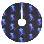 Lebhafte Farbe leuchtende Qualle Polyester Weihnachtsbaumdecke (Vorderseite)