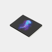 Lebhafte Farbe leuchtende Qualle Post-it Klebezettel (angewinkelt)