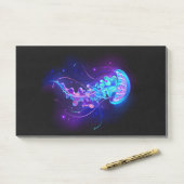 Lebhafte Farbe leuchtende Qualle Post-it Klebezettel (Auf Schreibtisch)