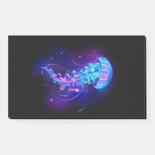 Lebhafte Farbe leuchtende Qualle Post-it Klebezettel