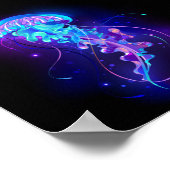 Lebhafte Farbe leuchtende Qualle Poster (Ecke)