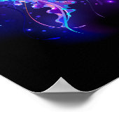 Lebhafte Farbe leuchtende Qualle Poster (Ecke)