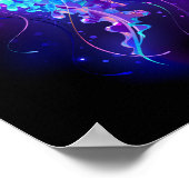 Lebhafte Farbe leuchtende Qualle Poster (Ecke)