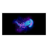 Lebhafte Farbe leuchtende Qualle Poster (Vorderseite)