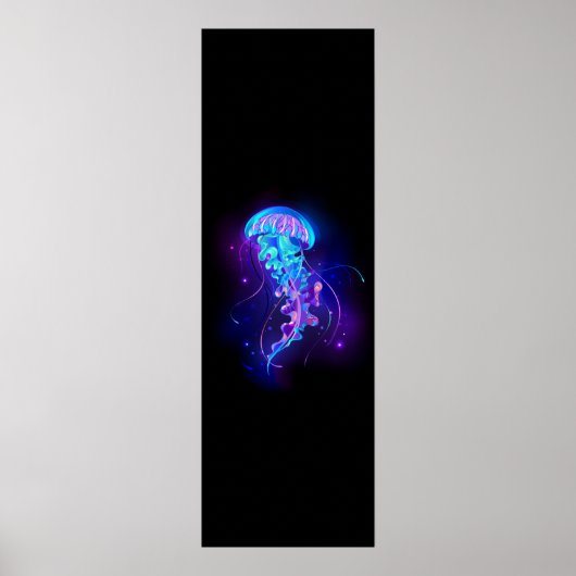 Lebhafte Farbe leuchtende Qualle Poster (Vorne)
