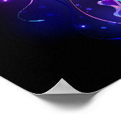 Lebhafte Farbe leuchtende Qualle Poster (Ecke)