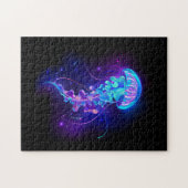 Lebhafte Farbe leuchtende Qualle Puzzle (Horizontal)