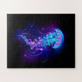 Lebhafte Farbe leuchtende Qualle Puzzle (Horizontal)