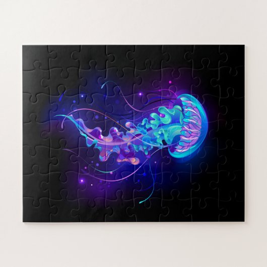 Lebhafte Farbe leuchtende Qualle Puzzle (Horizontal)