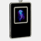 Lebhafte Farbe leuchtende Qualle Rahmen-Ornament Silber (Rechts)