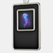 Lebhafte Farbe leuchtende Qualle Rahmen-Ornament Silber (Links)