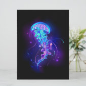Lebhafte Farbe leuchtende Qualle Save The Date (Stehend Vorderseite)