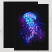 Lebhafte Farbe leuchtende Qualle Save The Date (Vorne/Hinten)