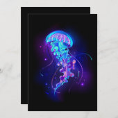 Lebhafte Farbe leuchtende Qualle Save The Date (Vorne/Hinten)