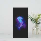 Lebhafte Farbe leuchtende Qualle Save The Date (Stehend Vorderseite)