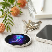 Lebhafte Farbe leuchtende Qualle Schlüsselanhänger (Seite)