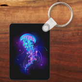 Lebhafte Farbe leuchtende Qualle Schlüsselanhänger (Rückseite)