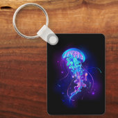 Lebhafte Farbe leuchtende Qualle Schlüsselanhänger (Vorderseite)