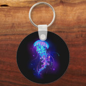 Lebhafte Farbe leuchtende Qualle Schlüsselanhänger (Vorderseite)