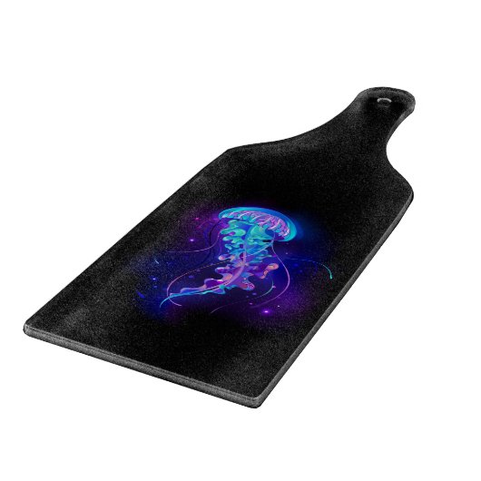Lebhafte Farbe leuchtende Qualle Schneidebrett (Ecke)