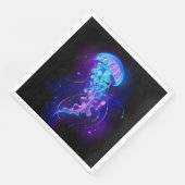 Lebhafte Farbe leuchtende Qualle Serviette (Ecke)