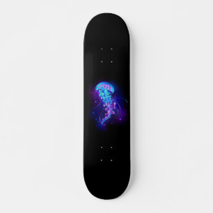 Lebhafte Farbe leuchtende Qualle Skateboard