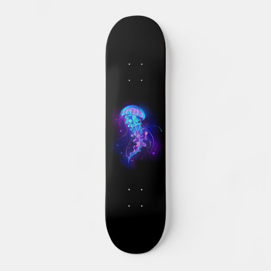 Lebhafte Farbe leuchtende Qualle Skateboard (Vorderseite)