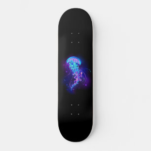 Lebhafte Farbe leuchtende Qualle Skateboard