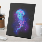 Lebhafte Farbe leuchtende Qualle Sockelschild (In Situ)