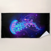 Lebhafte Farbe leuchtende Qualle Strandtuch (Vorderseite)