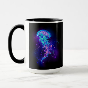 Lebhafte Farbe leuchtende Qualle Tasse