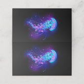 Lebhafte Farbe leuchtende Qualle Terminkarte (Außenseite Aufgefaltet)