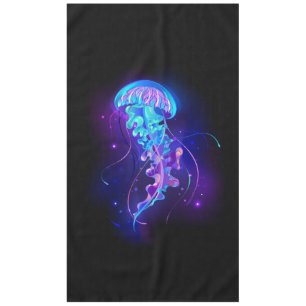 Lebhafte Farbe leuchtende Qualle Tischdecke