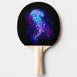 Lebhafte Farbe leuchtende Qualle Tischtennis Schläger