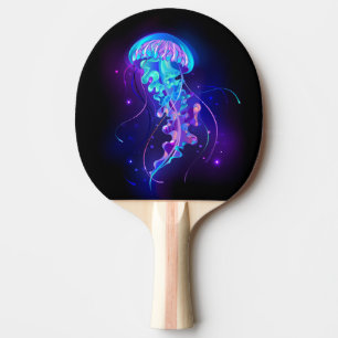 Lebhafte Farbe leuchtende Qualle Tischtennis Schläger