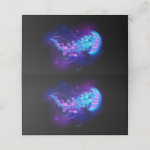 Lebhafte Farbe leuchtende Qualle Treuekarte (Außenseite Aufgefaltet)