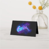 Lebhafte Farbe leuchtende Qualle Treuekarte (Rückseite)