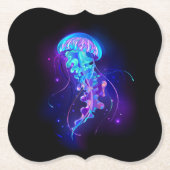 Lebhafte Farbe leuchtende Qualle Untersetzer (Vorderseite)